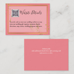 Wedding QR CODE RSVP GIFTS DETAILS Website Enclosure Card