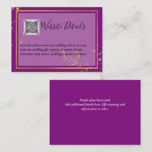 Wedding QR CODE RSVP GIFTS DETAILS Website Enclosure Card