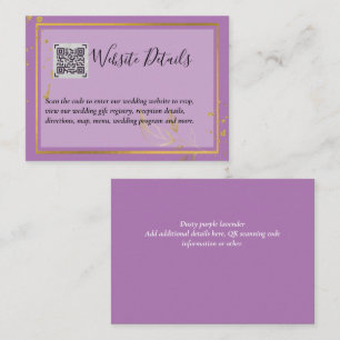 Wedding QR CODE RSVP GIFTS DETAILS Website Enclosure Card