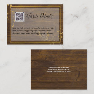 Wedding QR CODE RSVP GIFTS DETAILS Website Enclosure Card
