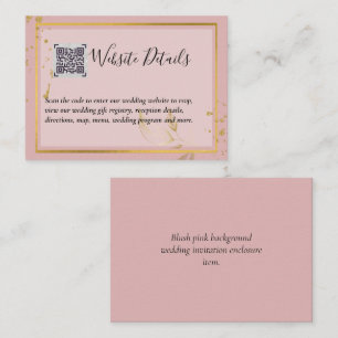 Wedding QR CODE RSVP GIFTS DETAILS Website Enclosure Card