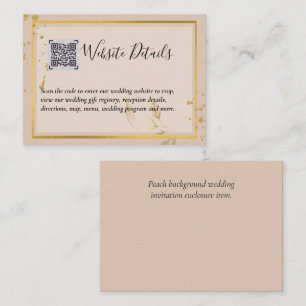 Wedding QR CODE RSVP GIFTS DETAILS Website Enclosure Card