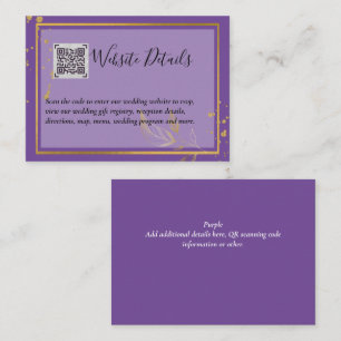 Wedding QR CODE RSVP GIFTS DETAILS Website Enclosure Card