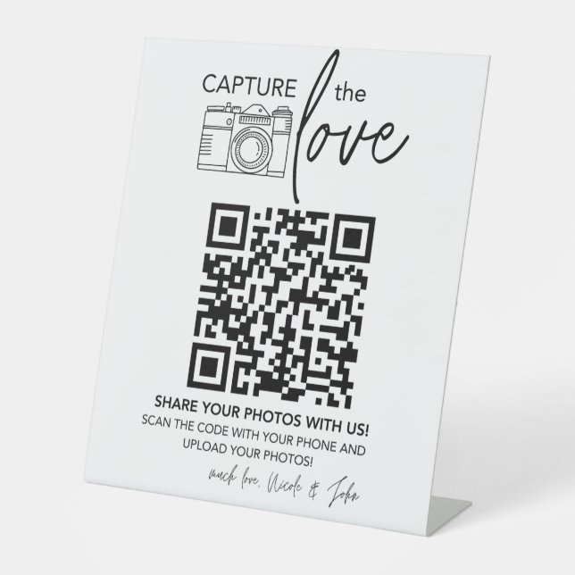 Wedding QR Code Sign | Minimalist Wedding Sign (Front)