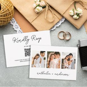 Wedding Qr Code Simple Modern Script RSVP Card
