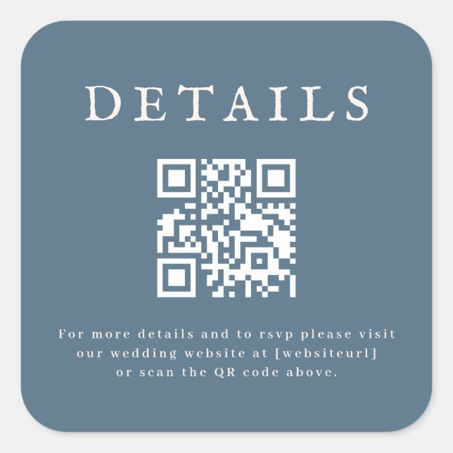 Wedding QR Code Sticker (Front)