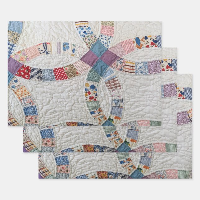 Wedding Quilt Photo  Wrapping Paper Sheet (Set)