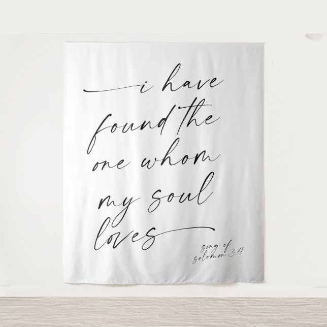 Wedding Quote "I Have Found" backdrop banner Tapestry (Front)