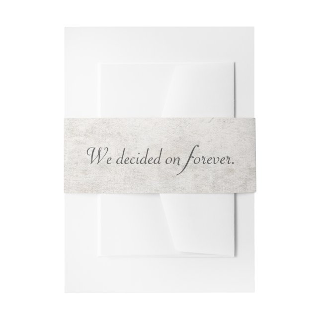 Wedding Quote On Texture Invitation Belly Band (Front Example)