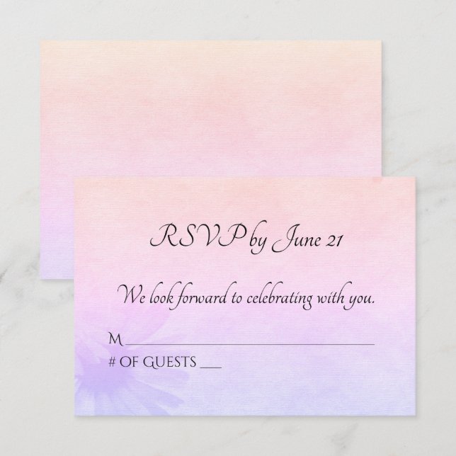 Wedding Rainbow Daisy RSVP Invitation (Front/Back)