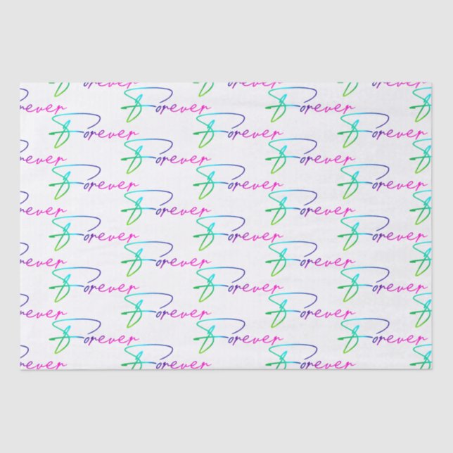 Wedding Rainbow Forever Script Tissue Paper (Front)