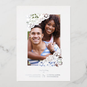 Wedding Real Silver Effect Fancy Overlay Floral