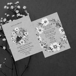 Wedding Reception After Party Celebration B/W Card