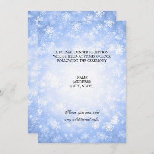 Wedding Reception Blue Winter Wonderland Invitation