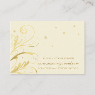 Wedding Reception Card Elegant Floral Swirl