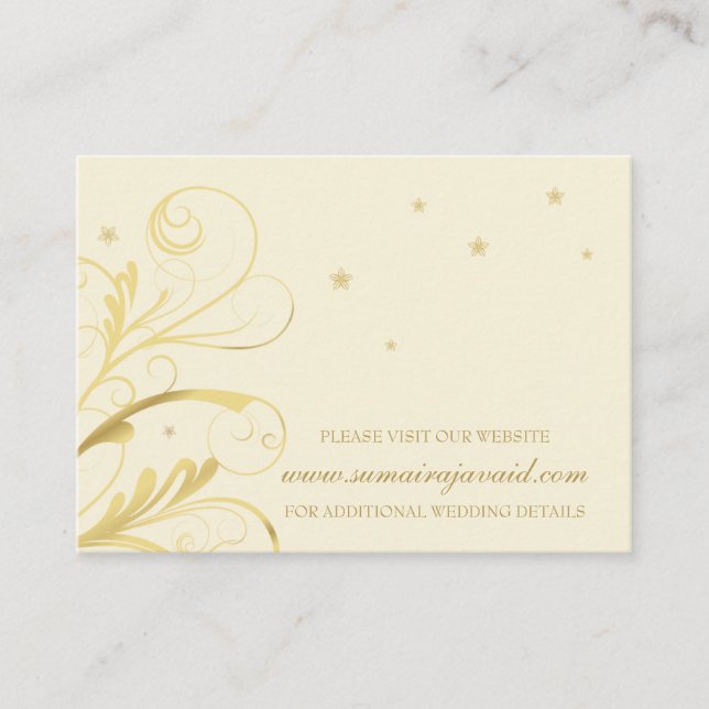 Wedding Reception Card Elegant Floral Swirl (Front)