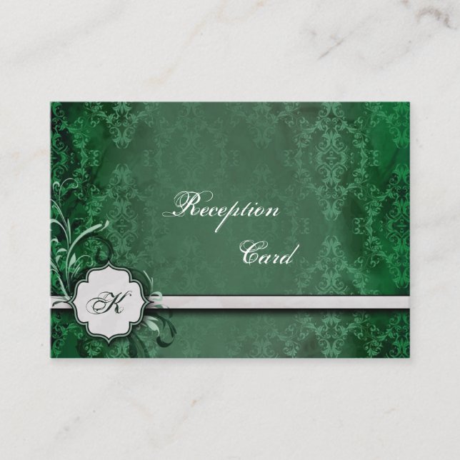 Wedding Reception Card Elegant Vintage Damask (Front)