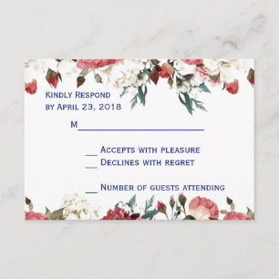 wedding reception card rsvp