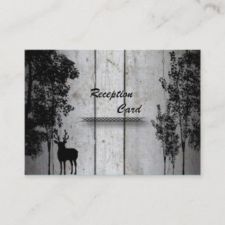 Wedding Reception Card Rustic Deer Wood Trees