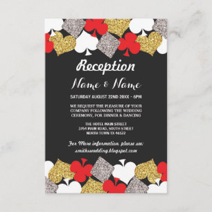 Wedding Reception Cards Las Vegas Casino Party