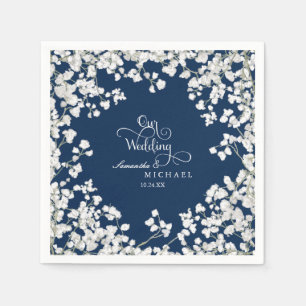 Wedding Reception Decor Babys Breath Wreath Floral Napkin