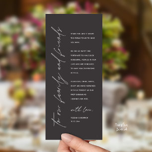Wedding Reception Dinner Modern Thank You Card