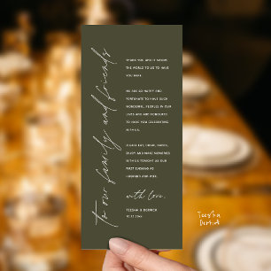 Wedding Reception Dinner Modern Thank You Card