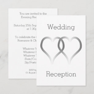 Wedding Reception Enclosure Card Silver Hearts