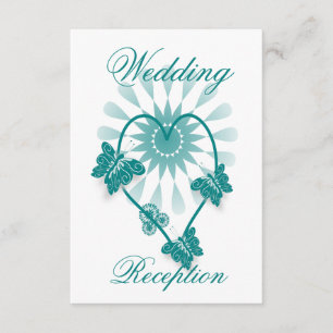 Wedding Reception Enclosure Card Teal Butterflies