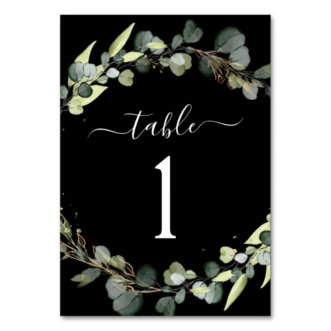 Wedding Reception Eucalyptus Greenery Succulent Table Number (Back)