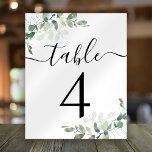 Wedding Reception Eucalyptus Table Number 4<br><div class="desc">This elegant eucalyptus table card forms part of a co-ordinated wedding suite which is available in our store. Use the personalisation form to create the numbers you need.</div>