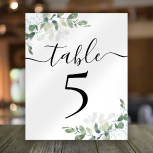 Wedding Reception Eucalyptus Table Number 5