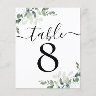 Wedding Reception Eucalyptus Table Number 8
