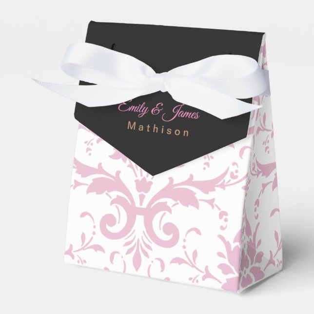 Wedding Reception Favour Boxes Pink Coronation (Front Side)