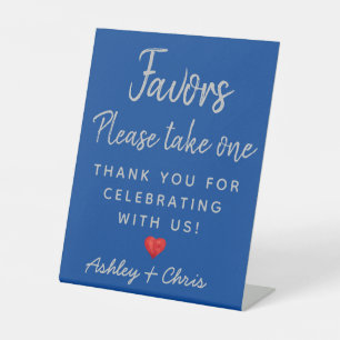 Wedding Reception Favours Please take one table Pedestal Sign