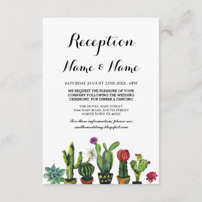Wedding Reception Fiesta Cactus Mexican Inserts (Front)