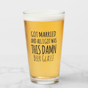 Wedding Reception Funny Personalised Beer Glasses