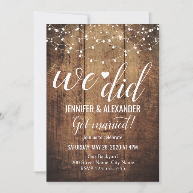 Wedding Reception Invitation (Front)