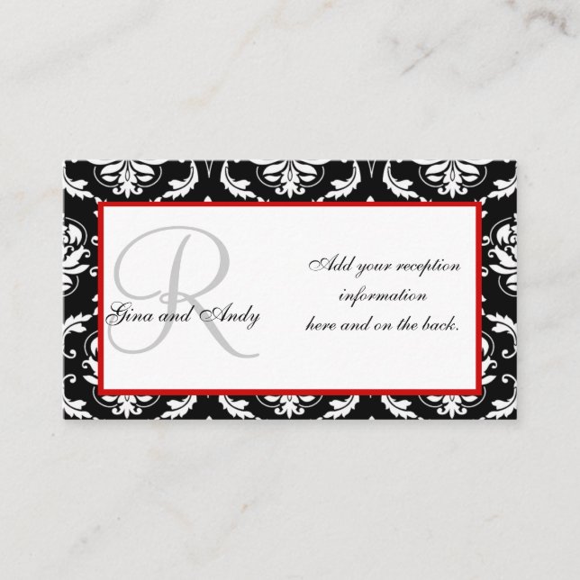 Wedding Reception Invitation Insert Cards (Front)