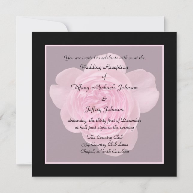Wedding Reception Invites Only -- Rose Invitation (Front)