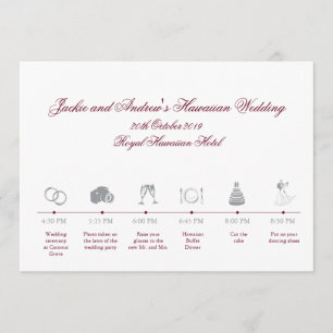 Wedding Reception Itinerary Timeline Programme