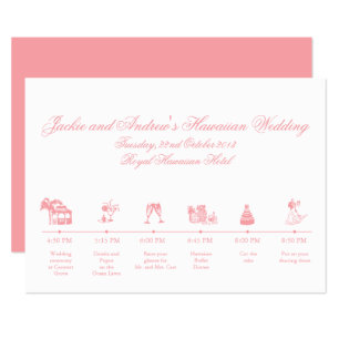 Wedding Reception Itinerary Timeline Programme