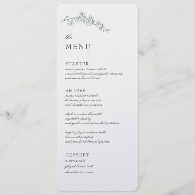 Wedding Reception Menu (Front)