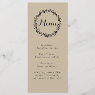 Wedding Reception menu custom template