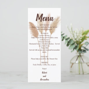 Wedding Reception Menu   Pampas Grass