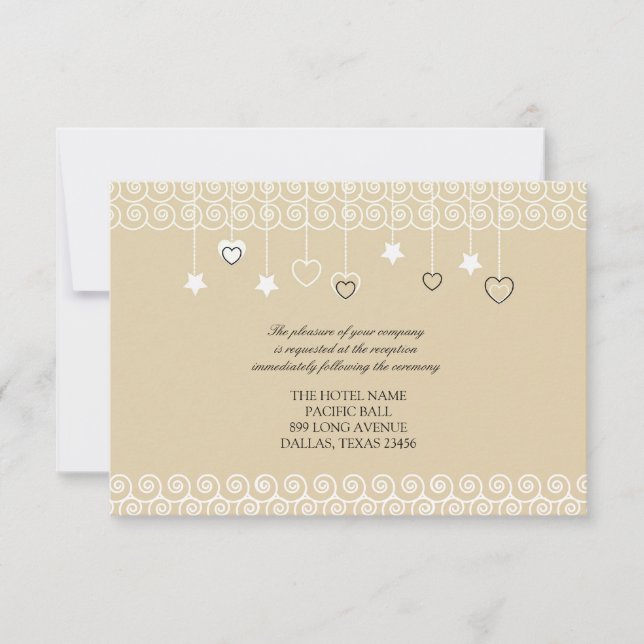 Wedding Reception Only Cute Birds Flat Card (Front)