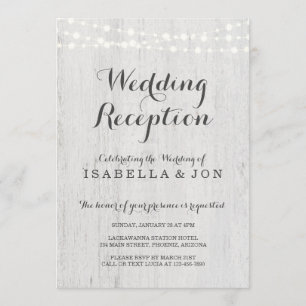 Wedding Reception Only Invitation, Rustic Romantic Invitation