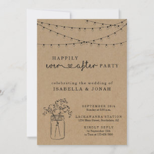Wedding Reception Only Rustic Mason Jar Invitation