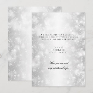 Wedding Reception Only Silver Shimmer Lights Invitation