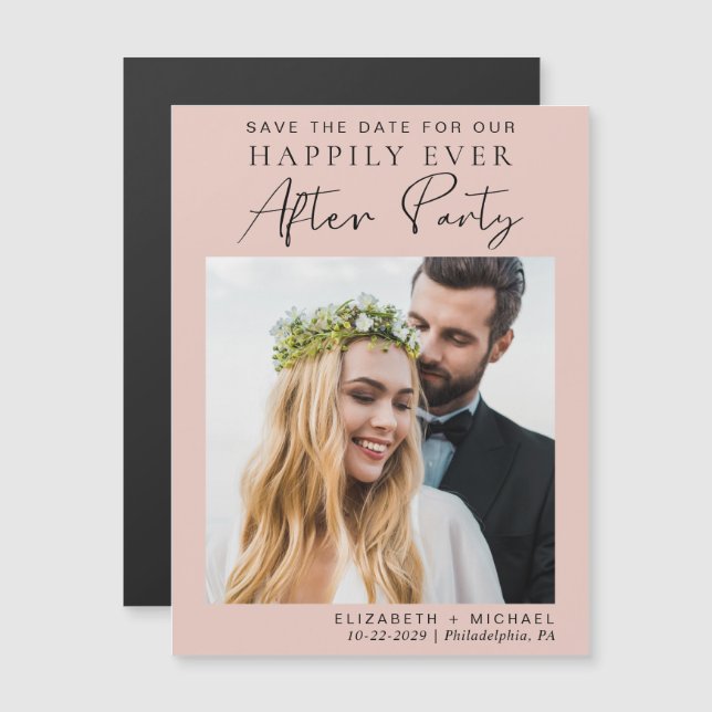 Wedding Reception Photo Blush Save The Date Magnet (Front/Back)